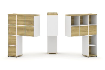 Concept Надставка высокая CN.DNV-010 Дуб Винченцо/Белый Бриллиант/Металл Белый 1099*350*1486