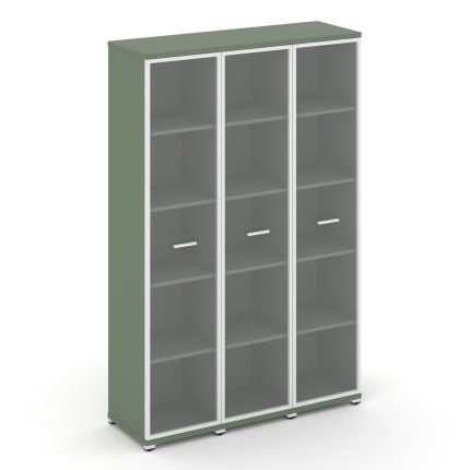 Concept Шкаф 3 узкие секции, 5 ниш CN.STU-538 RPW W Кобо/Металл Белый/Прозрачный 1252*420*1922