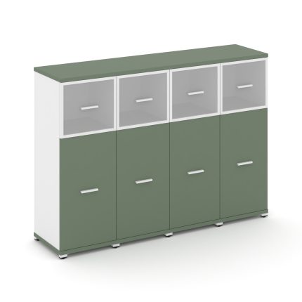 Concept Шкаф 4 узкие секции, 3 ниши CN.STU-344 RMW W Кобо/Белый Бриллиант/Металл Белый/Сатин 1668*42