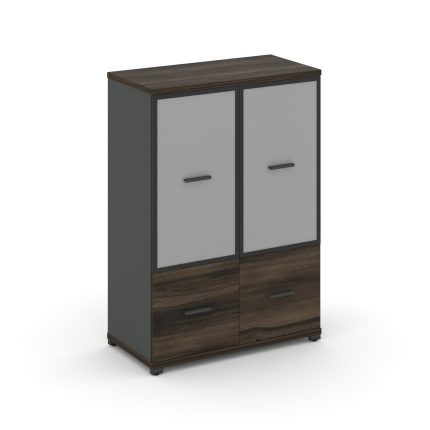 Concept Шкаф 1 широкая секция, 3 ниши CN.STS-312 RMB A Дуб Мали/Антрацит/Металл Антрацит/Сатин 836*4