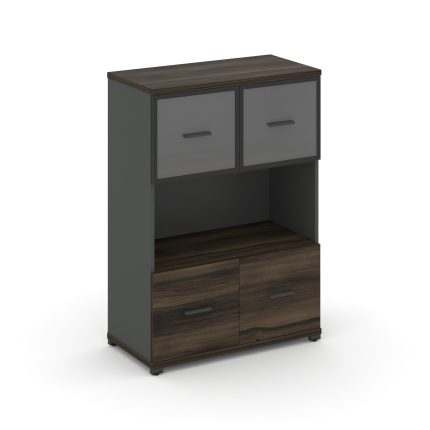 Concept Шкаф 1 широкая секция, 3 ниши CN.STS-315 RPB A Дуб Мали/Антрацит/Металл Антрацит/Прозрачный