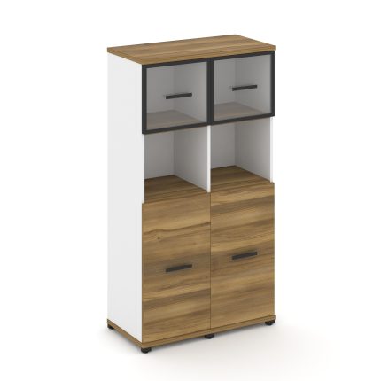 Concept Шкаф 2 узкие секции, 4 ниши CN.STU-425 RPB B Сандал Янтарный/Белый Бриллиант/Металл Черный/П