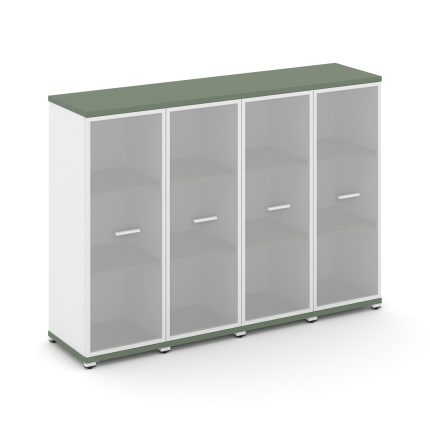 Concept Шкаф 4 узкие секции, 3 ниши CN.STU-346 RMW W Кобо/Белый Бриллиант/Металл Белый/Сатин 1668*42