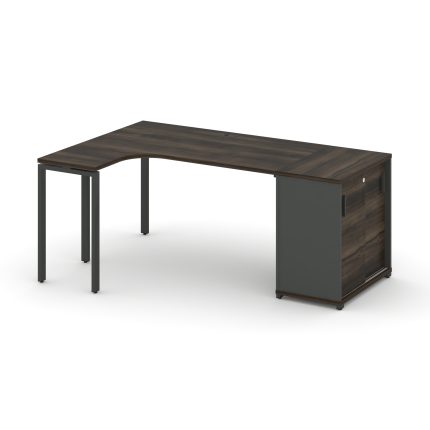 Concept Стол эргономичный с опорным шкафом-купе  CN.SA-218(L) A Дуб Мали/Антрацит/Металл Антрацит 20