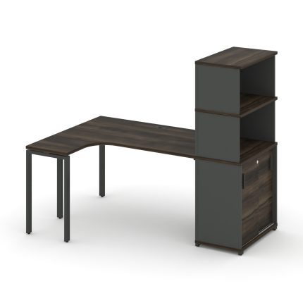 Concept Стол эргономичный с опорным шкафом-купе с надставкой выс.  CN.SA-222(L) A Дуб Мали/Антрацит/