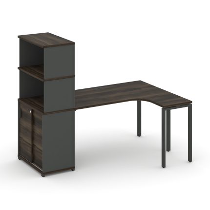 Concept Стол эргономичный с опорным шкафом-купе с надставкой выс.  CN.SA-221(R) A Дуб Мали/Антрацит/