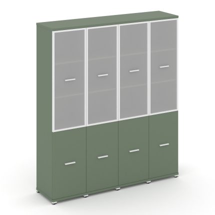 Concept Шкаф 4 узкие секции, 5 ниш CN.STU-542 RMW W Кобо/Металл Белый/Сатин 1668*420*1922