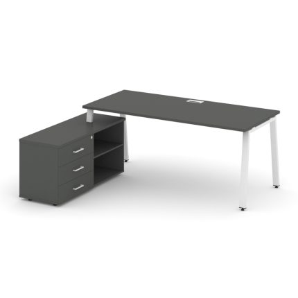 Style Project Direct Стол письменный с греденцией левой SN-6A.SRG-024.M(L) Антрацит/Металл Белый/Заг