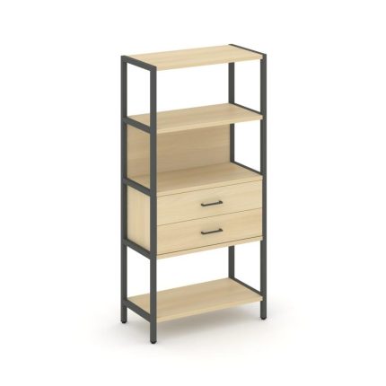 Shelf System Односекционный стеллаж четырехярусный с ящиками SN.STM-412 Акация Лорка/Металл Антрацит