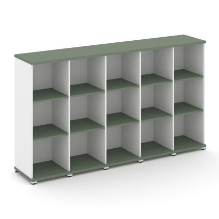 Concept Стеллаж 5 узких секций, 3 ниши CN.STU-350 Кобо/Белый Бриллиант/Металл Белый 2084*420*1186