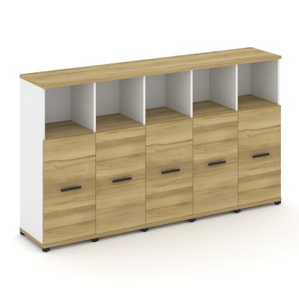 Concept Шкаф 5 узких секций, 3 ниши CN.STU-353 B Дуб Винченцо/Белый Бриллиант/Металл Черный 2084*420