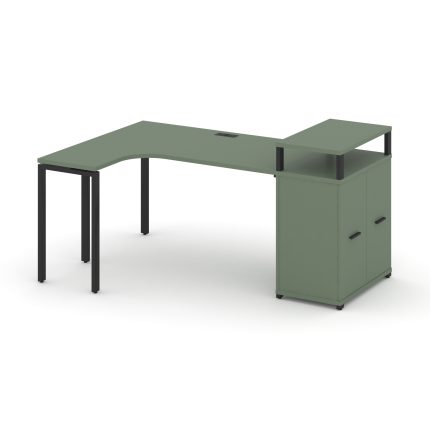 Concept Стол эргономичный с опорным распаш. шкафом с верх. горизонтом CN.SA-212(L) B Кобо/Металл Чер