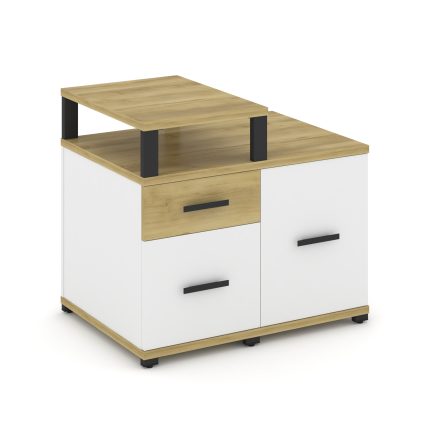 Concept Тумба приставная сервисная с надставкой узкой CN.TSR-002 B Дуб Винченцо/Белый Бриллиант/Мета