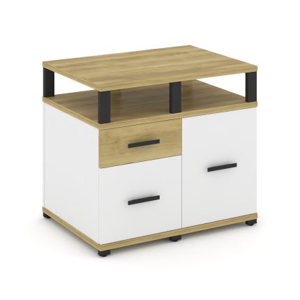 Concept Тумба приставная сервисная с надставкой широкой CN.TSR-003 B Дуб Винченцо/Белый Бриллиант/Ме
