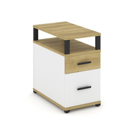 Concept Тумба приставная 1 ящ.+1 распаш. фасад с надставкой CN.TGP-002 B Дуб Винченцо/Белый Бриллиан