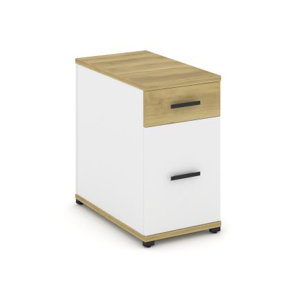 Concept Тумба опорная/приставная 1 ящ.+1 распаш. фасад CN.TGO-005 B Дуб Винченцо/Белый Бриллиант/Мет