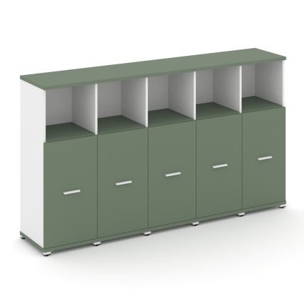 Concept Шкаф 5 узких секций, 3 ниши CN.STU-353 W Кобо/Белый Бриллиант/Металл Белый 2084*420*1186