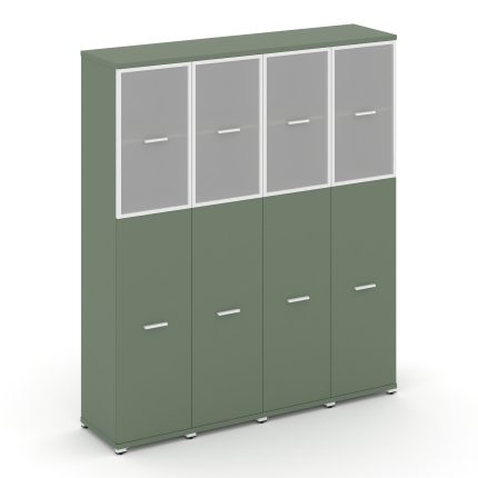 Concept Шкаф 4 узкие секции, 5 ниш CN.STU-545 RMW W Кобо/Металл Белый/Сатин 1668*420*1922