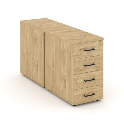 Style Project Тумба опорная/приставная SN.TOP-012 Тиквуд Светлый/Черный Ручки 416*1432*750