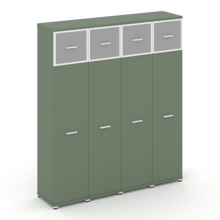 Concept Шкаф 4 узкие секции, 5 ниш CN.STU-547 RMW W Кобо/Металл Белый/Сатин 1668*420*1922