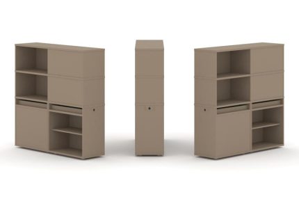 Estetica Набор №17. Тумба двойная+высокая надставка ES.NB.2V-17 Латте 1500*410*1520