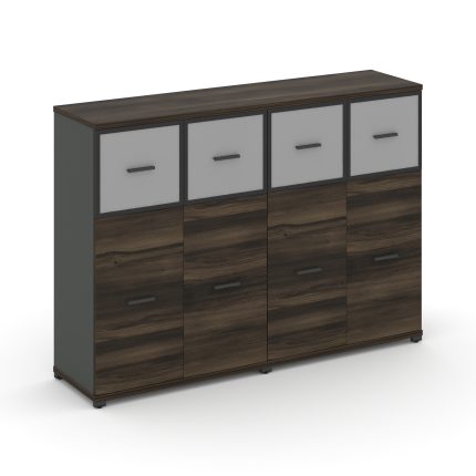 Concept Шкаф 2 широкие секции, 3 ниши CN.STS-324 RMB A Дуб Мали/Антрацит/Металл Антрацит/Сатин 1668*