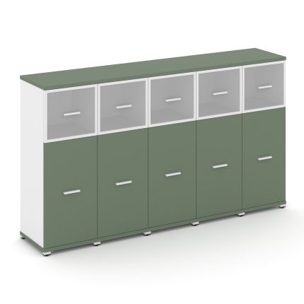 Concept Шкаф 5 узких секций, 3 ниши CN.STU-354 RMW W Кобо/Белый Бриллиант/Металл Белый/Сатин 2084*42