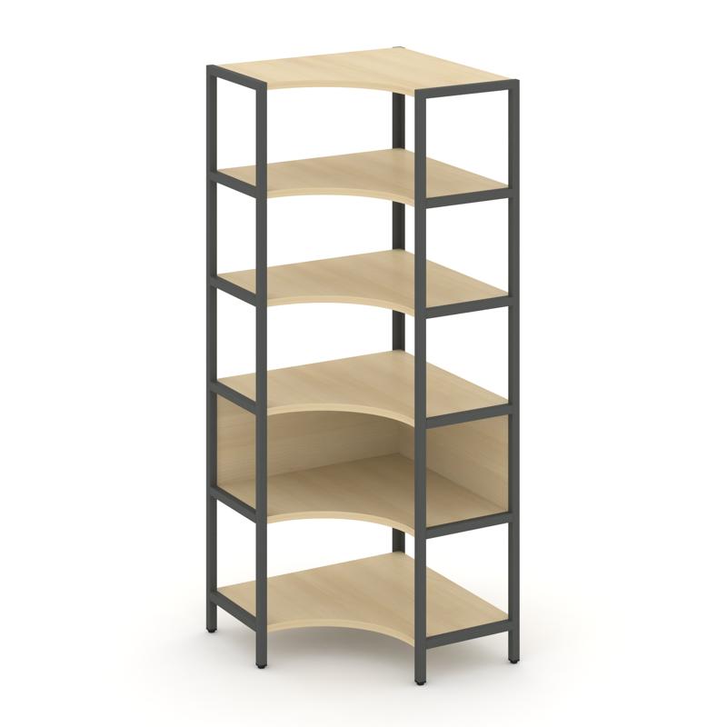 Shelf System Односекционный угловой стеллаж пятиярусный SN.STMU-511 Акация Лорка/Металл Антрацит 810