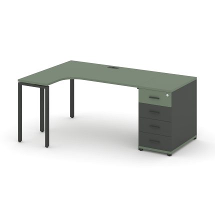 Concept Стол эргономичный CN.SA-402(L) A Кобо/Антрацит/Металл Антрацит 2000*1180*750