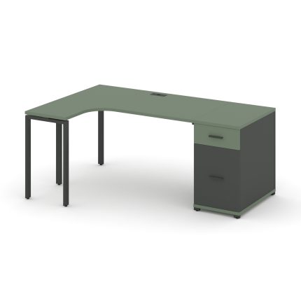 Concept Стол эргономичный CN.SA-404(L) A Кобо/Антрацит/Металл Антрацит 2000*1180*750