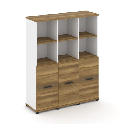 Concept Шкаф 3 узкие секции, 4 ниши CN.STU-431 B Сандал Янтарный/Белый Бриллиант/Металл Черный 1252*