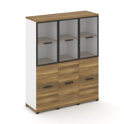 Concept Шкаф 3 узкие секции, 4 ниши CN.STU-432 RPB B Сандал Янтарный/Белый Бриллиант/Металл Черный/П