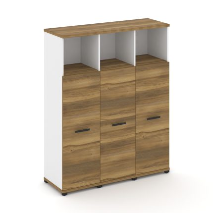 Concept Шкаф 3 узкие секции, 4 ниши CN.STU-433 B Сандал Янтарный/Белый Бриллиант/Металл Черный 1252*