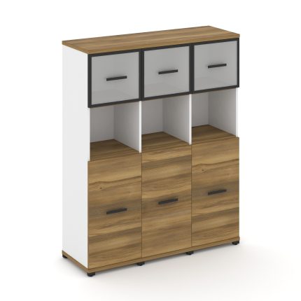 Concept Шкаф 3 узкие секции, 4 ниши CN.STU-435 RMB B Сандал Янтарный/Белый Бриллиант/Металл Черный/С