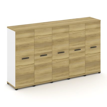 Concept Шкаф 5 узких секций, 3 ниши CN.STU-356 B Дуб Винченцо/Белый Бриллиант/Металл Черный 2084*420