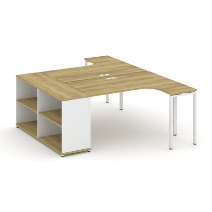 Concept Рабочая станция с опорным стеллажом CN.DSA-201 Дуб Винченцо/Белый Бриллиант/Металл Белый 180