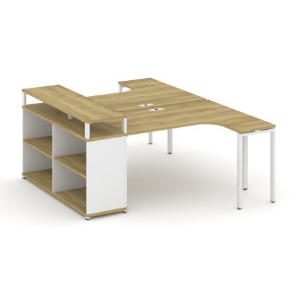 Concept Рабочая станция с опорным стеллажом с верх. горизонтом CN.DSA-203 Дуб Винченцо/Белый Бриллиа