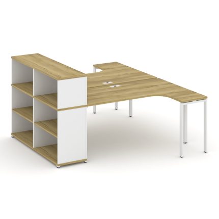 Concept Рабочая станция с опорным стеллажом с надставкой низ. CN.DSA-206 Дуб Винченцо/Белый Бриллиан