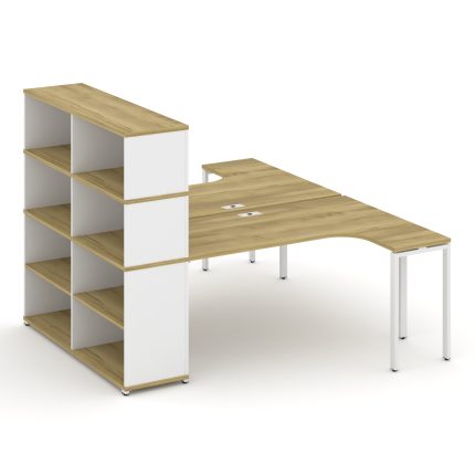 Concept Рабочая станция с опорным стеллажом с надставкой выс. CN.DSA-208 Дуб Винченцо/Белый Бриллиан