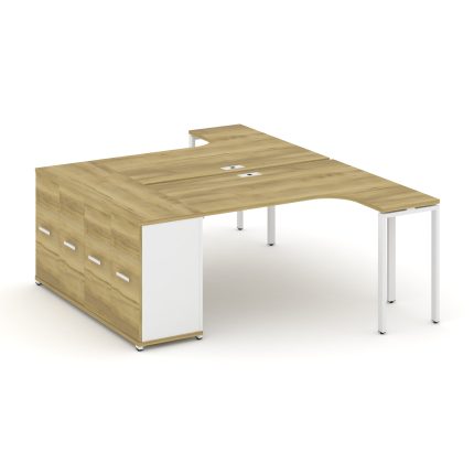 Concept Рабочая станция с опорным распаш. шкафом CN.DSA-209 W Дуб Винченцо/Белый Бриллиант/Металл Бе