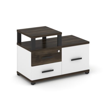 Concept Тумба приставная широкая 2 ящ.+1 распаш. фасад с надставкой узкой CN.TSP-005 B Дуб Мали/Белы
