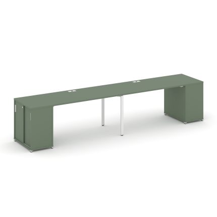 Concept Рабочая станция с опорными шкафом-купе CN.ORS-235 W Кобо/Металл Белый 3600*720*750