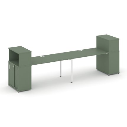 Concept Рабочая станция с опорными шкафом-купе с надставкой низ. CN.ORS-240 W Кобо/Металл Белый 4000