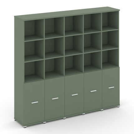 Concept Шкаф 5 узких секций, 5 ниш CN.STU-551 W Кобо/Металл Белый 2084*420*1922