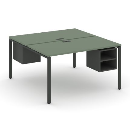 Concept Рабочая станция 2 сторонняя с подвесными тумбами на 2 места CN.DRS-108 Кобо/Антрацит/Металл