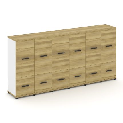 Concept Шкаф 6 узких секций, 3 ниши CN.STU-362 B Дуб Винченцо/Белый Бриллиант/Металл Черный 2500*420