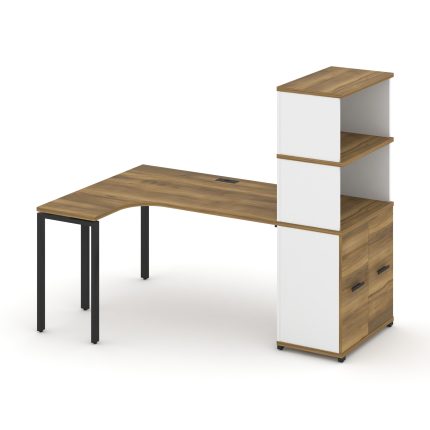 Concept Стол эргономичный с опорным распаш. шкафом с надставкой выс.  CN.SA-215(L) B Сандал Янтарный