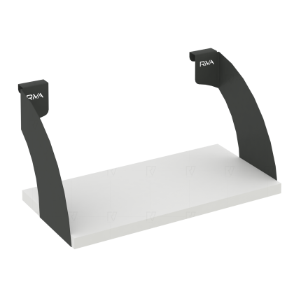 Навесные полки. Кронштейны+ЛДСП полка 400мм MAN-41-4 Белый бриллиант/Антрацит металл 400*220*200