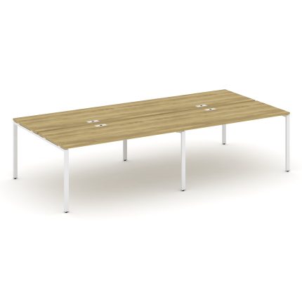 Concept Рабочая станция на 4 места CN.DRS-008 Дуб Винченцо/Металл Белый 3160*1480*750