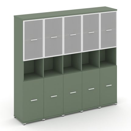 Concept Шкаф 5 узких секций, 5 ниш CN.STU-553 RMW W Кобо/Металл Белый/Сатин 2084*420*1922